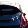 Heartbeat & pet footprint - autocollant vinyle